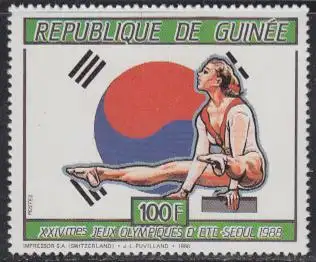 Guinea Mi.Nr. 1142A Olympia 1988 Seoul, Kunstturnen (100)