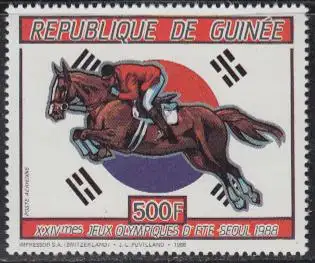 Guinea Mi.Nr. 1144A Olympia 1988 Seoul, Springreiten (500)