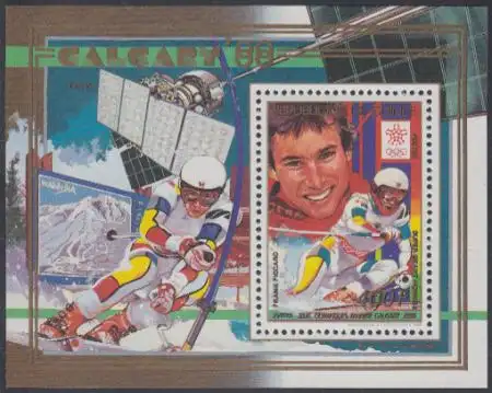 Guinea Mi.Nr. Block 323A Olympia 1988 Calgary, Sieger Super G Frank Piccard 