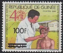 Guinea Mi.Nr. 1231A Weltgesundheitstag Zahnarzt mit Aufdr.neuer Wert (100 a.500)