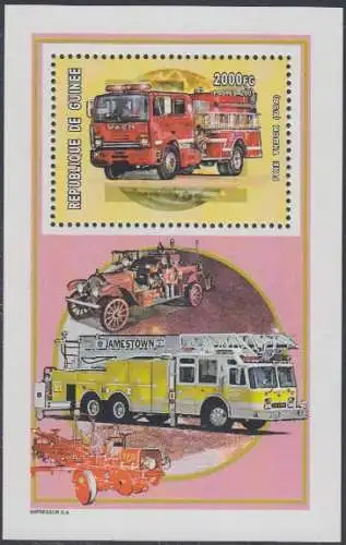 Guinea Mi.Nr. 3318 (Block) Geschichte der Feuerwehr (2000 FG)