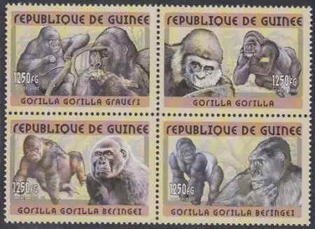 Guinea Mi.Nr. Zdr.3390-93A Gorilla 