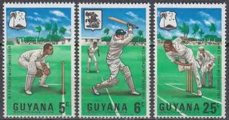 Guyana Mi.Nr. 298-300 Besuch des Marylebone Kricket Klubs (3 Werte)