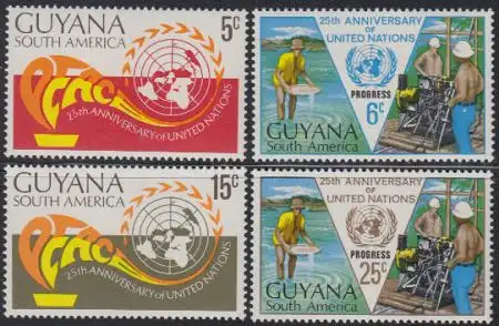 Guyana Mi.Nr. 376-79 25 Jahre UNO (4 Werte)