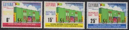 Guyana Mi.Nr. 384-86 Tag der Republik, Genossenschaftsbank (3 Werte)