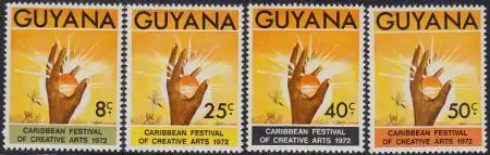 Guyana Mi.Nr. 426-29 karibisches Kunstfestival (4 Werte)