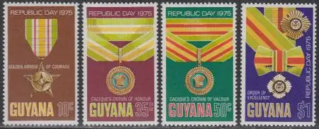 Guyana Mi.Nr. 473-76 Tag der Republik, Orden und Ehrenzeichen (4 Werte)