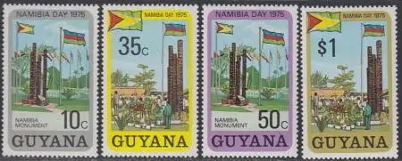 Guyana Mi.Nr. 485-88 Namibiatag, Freiheitsdenkmal (4 Werte)