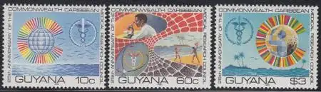 Guyana Mi.Nr. 596-98 25Jahre Forschungsrat für Medizin (3 Werte)