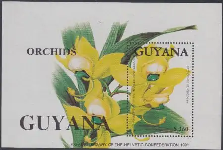 Guyana Mi.Nr. Block 128 700J. Schweizerische Eidgenossenschaft, Orchideen 