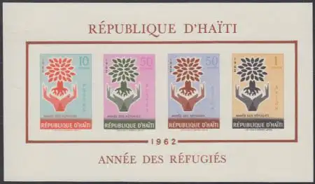 Haiti Mi.Nr. Block 24 Weltflüchtlingsjahr mit Jahreszahl 1962