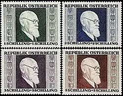 Österreich Mi.Nr. 772-775A Dr. Renner + Wappen der Länder (4 Werte gez.)