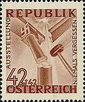 Österreich Mi.Nr. 781 Niemals vergessen Hammer zerschlägt Säule (42+42)