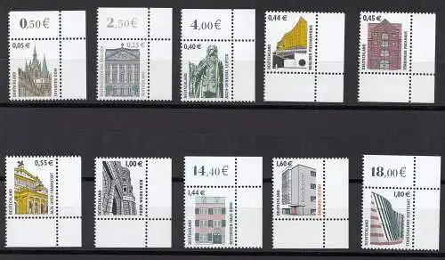 Bund "Sehenswürdigkeiten", Serie 2002 bis 2004, alle Eckrand