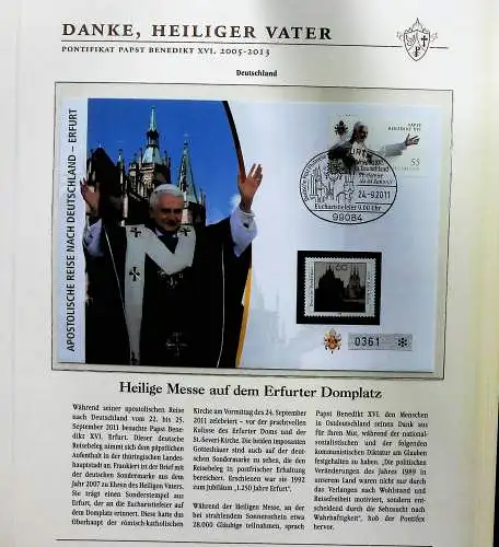 Sammlung "Papst Benedict XVI. 2005-2013" (alle Seiten sind unten abgebildet)