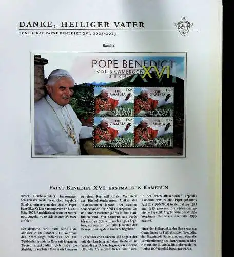 Sammlung "Papst Benedict XVI. 2005-2013" (alle Seiten sind unten abgebildet)