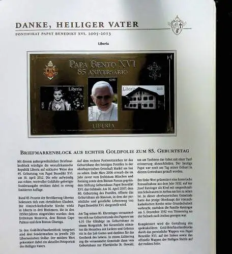 Sammlung "Papst Benedict XVI. 2005-2013" (alle Seiten sind unten abgebildet)