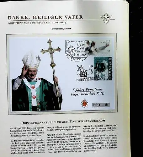 Sammlung "Papst Benedict XVI. 2005-2013" (alle Seiten sind unten abgebildet)