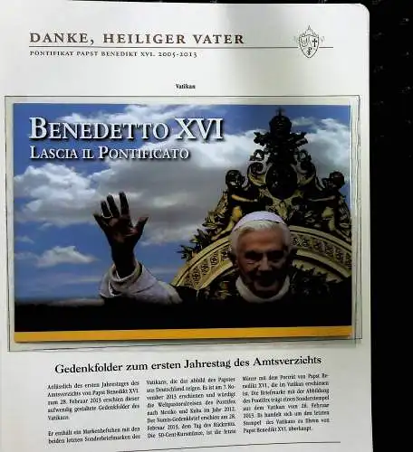 Sammlung "Papst Benedict XVI. 2005-2013" (alle Seiten sind unten abgebildet)