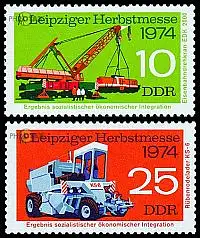 D,DDR Mi.Nr. 1973-74 Leipziger Herbstmesse 74 (2 Werte)