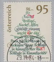 Österreich MiNr. 3837 Weihnachten Christbaum mit Liedtext Stille Nacht skl. (95)