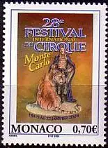 Monaco Mi.Nr. 2670 28. Int. Zirkusfestival, Raubtierdressur (0,70)