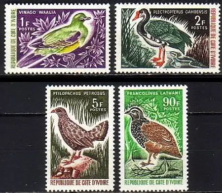 Elfenbeinküste Mi.Nr. 299-302 Freim. Vögel (4 Werte)