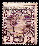 Monaco Mi.Nr. 2 Freim. Fürst Charles III (2 c), II. Wahl