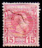 Monaco Mi.Nr. 5 Freim. Fürst Charles III (15 c)