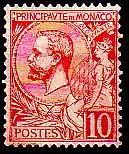 Monaco Mi.Nr. 23 Freim. Fürst Albert I, rot (10 c)