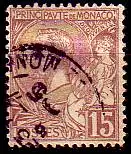 Monaco Mi.Nr. 24 Freim. Fürst Albert I, braunlila auf bräunlich (15 c)