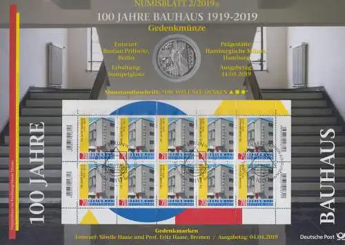 D,Bund, 100 Jahre Bauhaus (Numisblatt 2/2019)