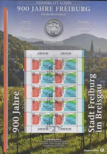 D,Bund, 900 Jahre Freiburg im Breisgau (Numisblatt 4/2020)