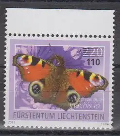 Liechtenstein MiNr. 2036 Freim. MiNr. 1592 m.Aufdr. d.neuen Wertes Tagpfauenauge