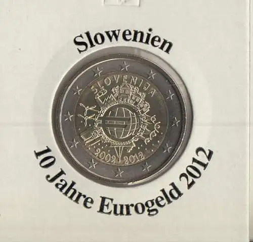 Slowenien 2012 10 Jahre Eurobargeld