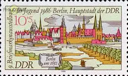 D,DDR Mi.Nr. 3030 Briefmarkenausstellg. der Jugend, Berlin um 1652 (10+5)