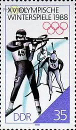 D,DDR Mi.Nr. 3143 Olympia 1988 Calgary, Biathlon (35)