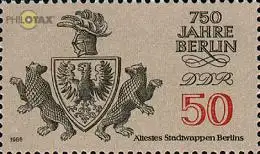 D,DDR Mi.Nr. 3025 750 Jahre Berlin, Ältestes Stadtwappen, 1280 (50)