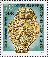 D,DDR Mi.Nr. 3319 Museum im Zeughaus Berlin, Köpfe sterbender Krieger (70)