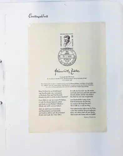 Belege BRD, Berlin und DDR auf Blättern, alle Seiten unten abgebildet