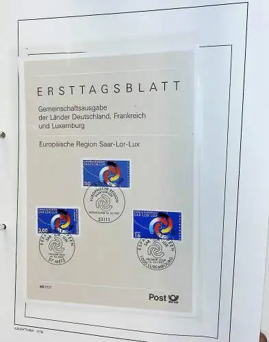 Belege BRD, Berlin und DDR auf Blättern, alle Seiten unten abgebildet