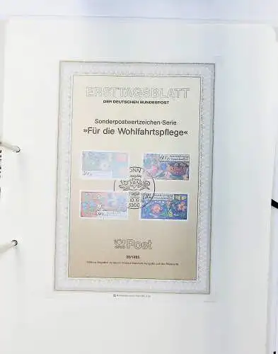 Belege BRD, Berlin und DDR auf Blättern, alle Seiten unten abgebildet