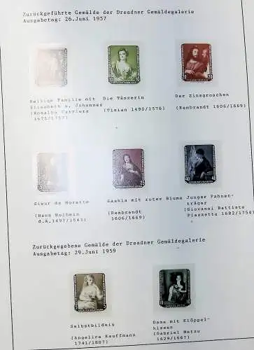 DDR, Kunst auf Briefmarken aus 1955 bis 1988, alles unten abgebildet