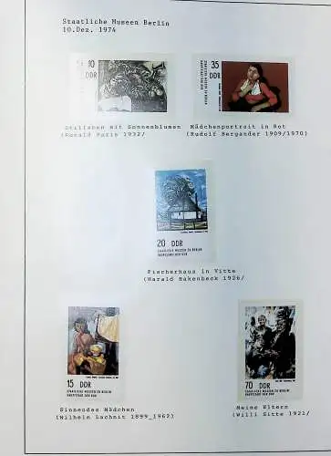 DDR, Kunst auf Briefmarken aus 1955 bis 1988, alles unten abgebildet