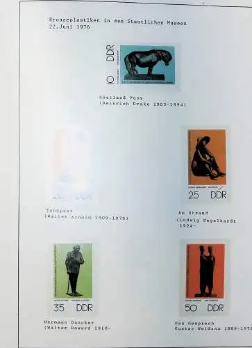 DDR, Kunst auf Briefmarken aus 1955 bis 1988, alles unten abgebildet