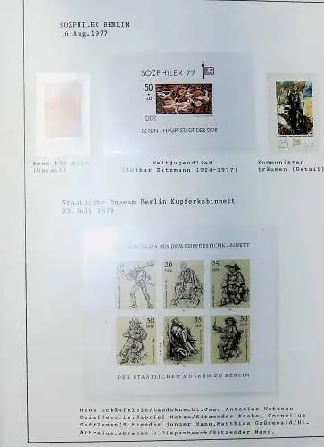 DDR, Kunst auf Briefmarken aus 1955 bis 1988, alles unten abgebildet