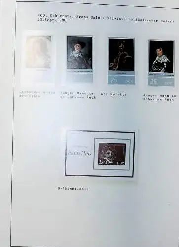 DDR, Kunst auf Briefmarken aus 1955 bis 1988, alles unten abgebildet