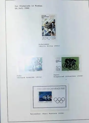 DDR, Kunst auf Briefmarken aus 1955 bis 1988, alles unten abgebildet