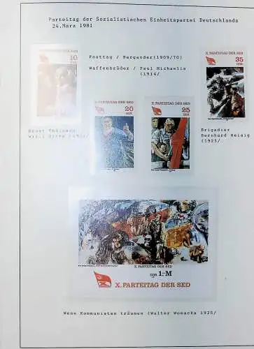 DDR, Kunst auf Briefmarken aus 1955 bis 1988, alles unten abgebildet