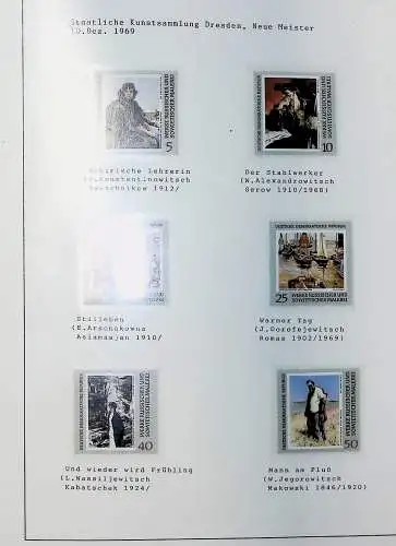 DDR, Kunst auf Briefmarken aus 1955 bis 1988, alles unten abgebildet